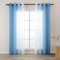L.Z.E Vorhänge Gardine mit Farbverlauf Vorhang Blau Weiß für Wohnzimmer Kinder Mädchen Schlafzimmer Fenster Transparent mit Ösen 2er Set Voile Gardinen Schal 140 x 145 cm Kurz (LZE2220E-BL145)