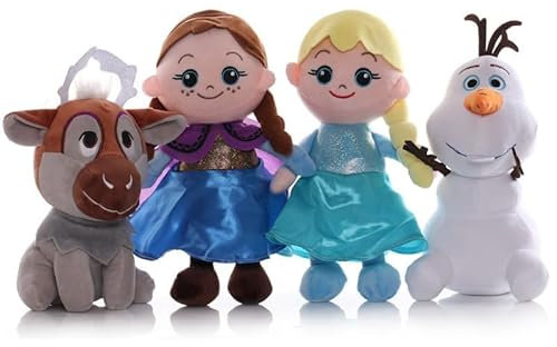 Joyes Frozen Plüsch, super weiches Kuscheltier für ,Plush Doll Toy, Geburtstagsgeschenk,8-Zoll-Puppe,4pc