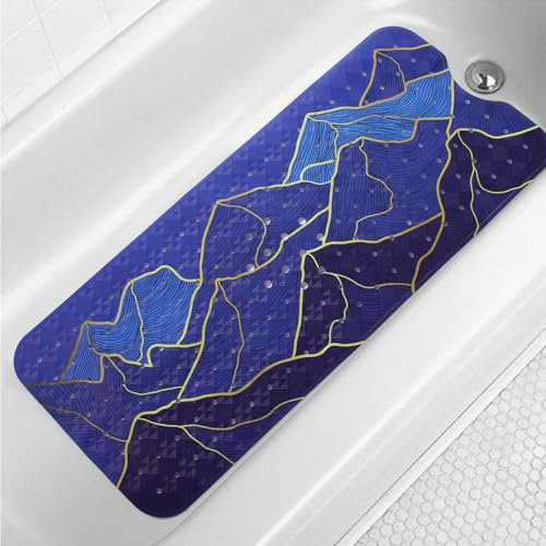 Tapis de bain de montagne antidérapant 101,6 x 40,6 cm, motif feuilles de palmier, tapis de bain extra long pour baignoire, art abstrait, tapis de douche antidérapant pour salle de bain avec grands
