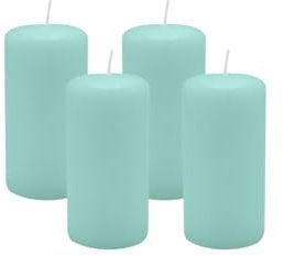 4er Set Adventskranzkerzen Türkis Ø 50 x 100 mm