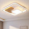 Style home Deckenleuchte LED Deckenlampe 93W Holz Bürolampe, dimmbar mit Fernbedienung, moderne Lampe für Schlafzimmer Wohnzimmer Büro, 52 x 52 x 8,5 cm (Holz)