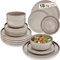 SÄNGER Kairo Clay | Tafelservice 18 teilig, Steingut Geschirr Set 6 Personen, 6x Speiseteller 6x Dessertteller 6x Schalen Geschirrset & Schale Grau, Teller Set, Tiefe Teller | VALUE COLLECTION