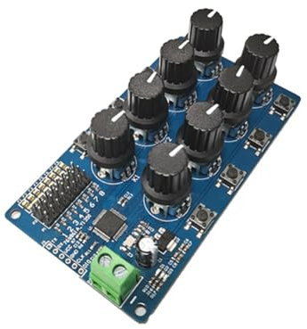Jeenuuder 8CH Drehknopf Servo Treiber 8-Kanal/Weg Controller Board Überstromschutz Servo Tester Servo Controller, Einfach zu Bedienen, Langlebig, Feine Verarbeitung