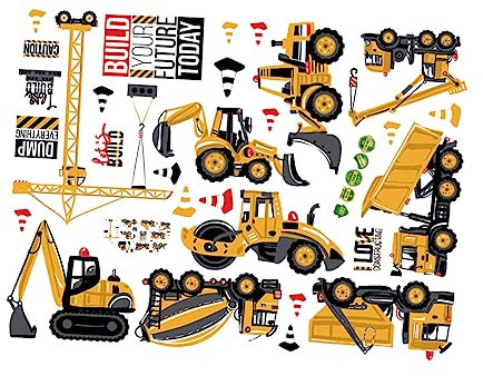 BESTonZON 5pcs Kinderzimmer Wandtattoos Cartoon Engineering Truck Aufkleber Spaß Für Den Kindergarten