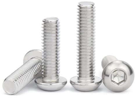 AYYSSM 10 Uds. Perno de Tornillo Redondo con Cabeza de botón Hexagonal Allen de Acero Inoxidable 304(1-1/4,10-24)