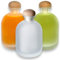 gouveo 3er Set Glasflasche 350 ml Arctic mit Korken (HGK) - Gefrostete Design-Flasche 0,35l aus Glas mit Stopfen - Runde Flasche für Likör, Whisky, Cognac, Rum (FARM350HGK)