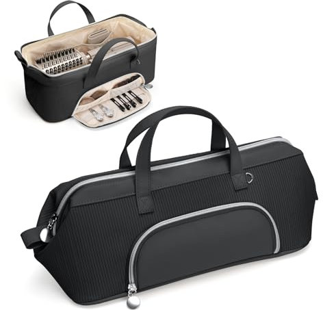 Lotour Travel Bag for Shark Flexstyle/Dyson Airwrap, Hair Tools Storage Case for Shark HD430/440 Flexstyle, Portable Travel Storage Bag for Hair Dryer and Attachments (Black)