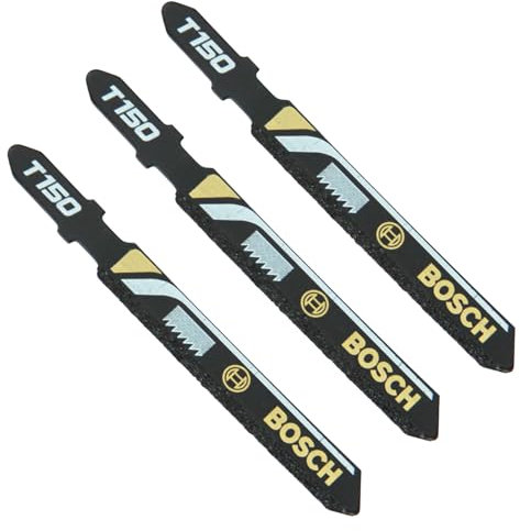 sopomarkt24 Stichsägeblätter 3er Set – T 150 RIFF HM beschichtet – Für Kacheln, Glas, Blech & Kunststoff – 50mm Arbeitslänge – Passend für Bosch, Makita, Metabo & mehr