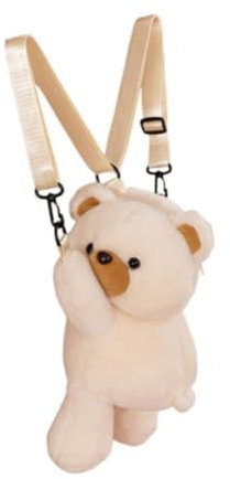 Baoblaze Plüschbär-Rucksack, leicht, Stofftier-Tasche für Kinder, Beige