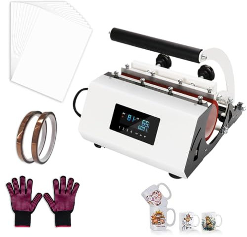 LYFDPN TUBLER CHACK Press Machine Sublimation, Mug de Tasse Automatique avec la température numérique et Le réglage du Temps, 4 Modes préréglages