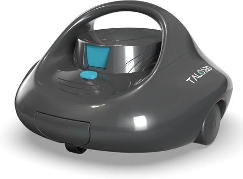 TALOSBO Pleco Se Robot para Piscina, 130 Mins de Limpieza Potente, Carga Rápida en 2,5 h, Motores de Doble Tracción, Ideal para Piscinas Elevadas con Fondo Plano de hasta 80 m².