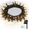 SLWOO Solar Lichterkette Aussen - 5M 50 LED Lichterkette Außen Solar mit 2 Modi, IP65 Wasserdicht Outdoor Solarlichterkette Warmweiß für Garten Terrasse Baum Balkon Hochzeit Party Weihnachten Deko