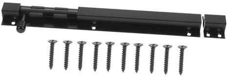 Operitacx Pestillo De Cerradura Deslizante Antirrobo De Aluminio Negro 10 Pulgadas Para Puertas De Madera Fácil De Instalar Duradero Adecuado Para Puertas y Ventanas Pestillo De Barril