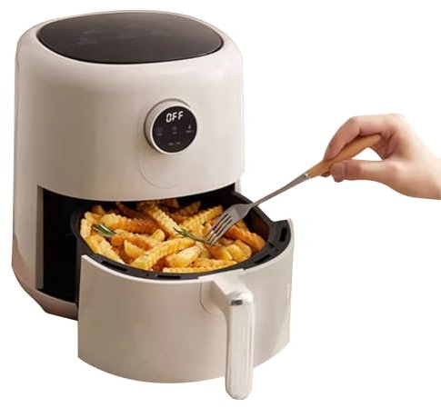 YAONJS Freidora De Aire De 3,5 L, Pequeña Freidora Eléctrica Multifunción Integrada con Botón Giratorio para El Hogar, De Gran Capacidad(Blanco)