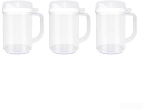 3-Piece Child Safe Plastic for mini Pitcher Set – Spill-Proof Water Jugs with Secure Lids for Kids, Toddler Pouring Practice, Nursery Milk and Juice Container,