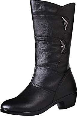 Générique Bottines Cuir Femme Chaussures Confort Chic Marron Santiag Bottine Femmes Pieds Larges Chaussure Confortable Sensibles Bottes Hiver Pied Large