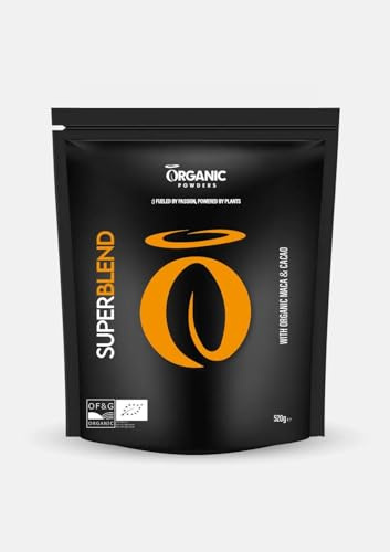 Organic Powders Superblend | Organic Plant Based Protein Powder | Pea Protein, Maca & Cacao | Protein Drink Mix | Vegan & Gluten-Free | 520 g