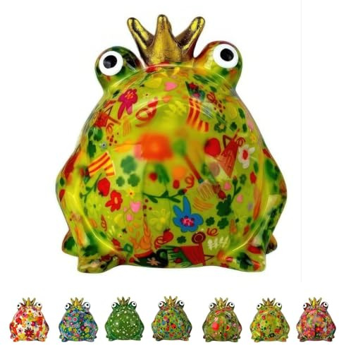 netproshop Spardose Frosch Freddy Größe N aus Keramik Pomme Pidou, Auswahl:Garden