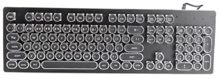 LUCKDANO Black Typewriter Keyboard HJK920 Wired Keyboard with 104 Keys Ergonomic Design Mixed Light Sensitive Clicks for PC/Laptop (Black)