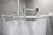 ALU BOGENSTANGE BARRIEREFREI 90x90 cm DUSCHVORHANGSTANGE OVALSTANGE WEISS