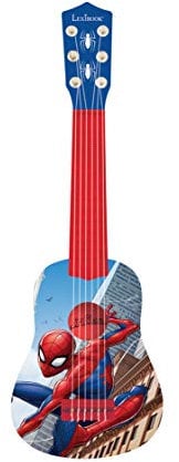 Lexibook, Spider-Man, Ma première Guitare Acoustique, 6 Cordes en Nylon, 53 cm, Guide d'apprentissage Inclus, Bleu/Rouge, K200SP