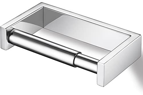 KES All Metal Toilet Roll Holder Wall Mounted Bathroom Toilet Paper Holder Spring Loaded 304 Stainless Steel Loo Roll Holder Rustproof Polished Finish, A23075