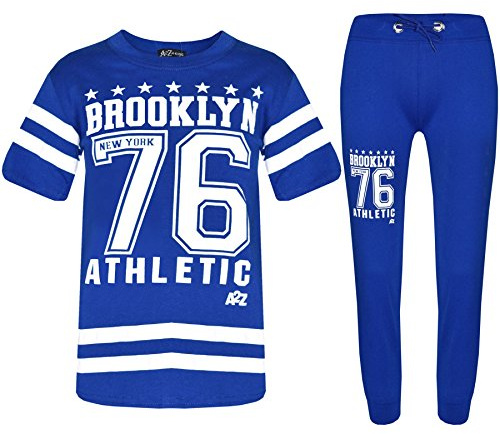A2Z 4 Kids Boys Top Kids Designer's Brooklyn New York 76 Athletic - Boys Brooklyn 76 Set Royal 5-6
