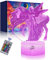 Nice Dream Einhorn Nachtlicht für Kinder, 3D Illusion Lampe Kinderzimmer LED Licht, Fernbedienung 16 Farbwechsel Dimmbar, Kinder Schlafzimmer Dekor, Geschenk für Mädchen Junge