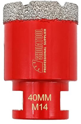 SHDIATOOL Punta per Trapano Diamantata 40mm Vacuum Brasato Foretto Diamantato per Porcellana Piastrella Granito Marmo Taglio a Secco