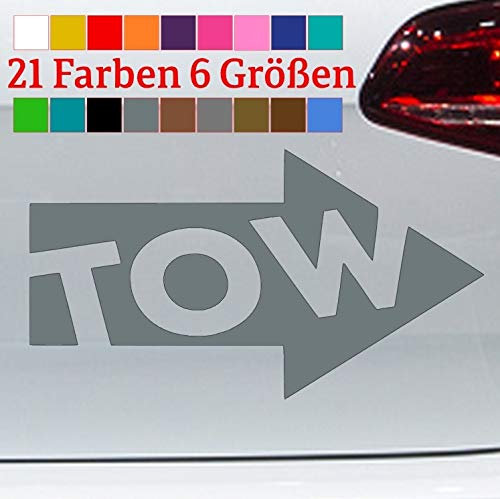 Generisch Abschlepp Aufkleber Sicker Tow Pfeil Panne Abschlepphaken Makierung JDM Dub Fun in 6 Größen und 21 Farben