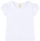 Lilax Girls' Basic Short Puff Sleeve Round Neck Cotton T-Shirt (9, White)