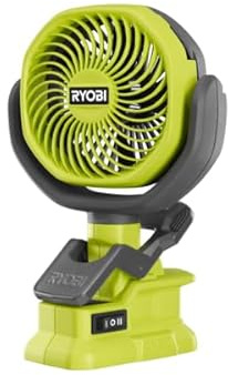 RYOBI ONE+ 18 V 10,2 cm Klemmventilator mit Multidirektionalem Kopf und 2 Geschwindigkeitsstufen
