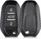 kwmobile Accessoire Clé de Voiture Compatible avec Peugeot Citroen Smartkey (Keyless Go Uniquement) 3-Bouton - Coque de Protection en Plastique Rigide Carbone Noir