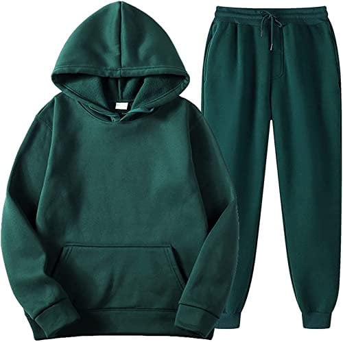 2PCS Trainingsanzüge Outfits Männer Frauen Lässige einfarbige Sportbekleidung Langarm Hoodie + Jogginghose mit elastischer Taille Herbst Winter Sweatshirt Set Loungewear Outfit Freizeitkleidung
