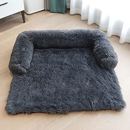 JUZIPS Hundebett Grosse Hunde Waschbar , Plüsch Hundebett Mittelgroße Hunde Flauschig Hundedecke Sofaschutz Hund , Hundekissen Couch Hundebetten Hundesofa Für Autos、Sofas、Schlafzimmer (XL, Schwarz)