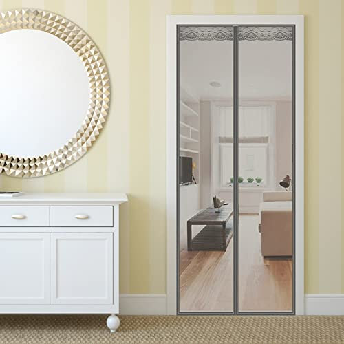 Magnetic Mosquito Net Curtain 115x265cm (45x104inch) Preventing Insects from Entering Totally Magnetic Roller Mosquito Nets for Doors Living Room, White
