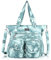 Angel Kiss Geldbörsen und Handtasche für Damen, weiches PU-Leder, Schulter-Handtasche für Damen, Tragetasche mit Tragegriff oben, 10#Blue Green