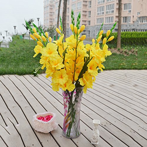 Künstliche Simulation Gladiolen Blume Stiel Hochzeit Home Decor Gelb