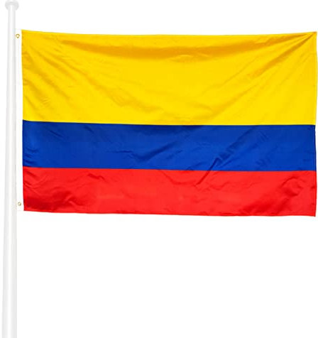 KliKil Bandera de Colombia - Bandera 150x90cm Poliéster - Resistente a UV y Agua - Fácil Colocación con 2 Ojales Metálicos - Ideal para Celebraciones, Decoraciones y Eventos