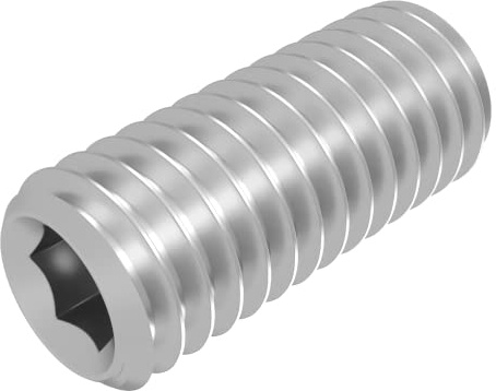 SECCARO Perni filettati con taglio ad anello, M6 x 14 mm, in acciaio inox V2A VA A2, DIN 916/ISO 4029, esagonali, 20 pezzi