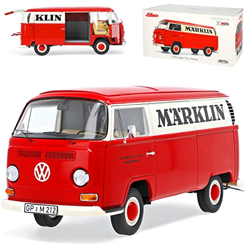 Volkwagen T2 Transporter Märklin Bus Rot Weiss 1967-1979 1/18 Schuco Modell Auto mit individiuellem Wunschkennzeichen