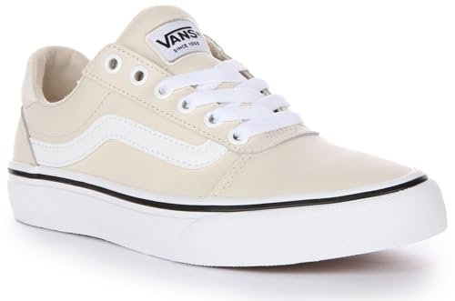 Vans Women's Ward Deluxe Sneaker, Tumble Leather Birch, 4 UK