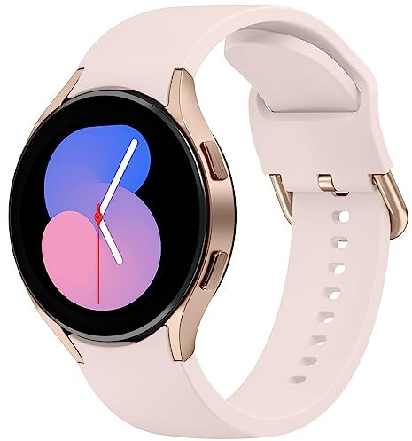 Tobfit für Samsung Galaxy Watch 4 Armband, Galaxy Watch 5 Armband 40mm 44m, Galaxy Watch 5 pro Armband 45mm Herren Damen, 20mm Silikon Ersatzarmband für Samsung Galaxy Watch 4 Classic 46mm 42mm(Rosa)