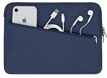 Artwizz Neoprene Sleeve Pro kompatibel mit MacBook Air 15 (M2/M3), Schutzhülle mit Zubehör-Fach, Midnight-Blue, 15 Zoll