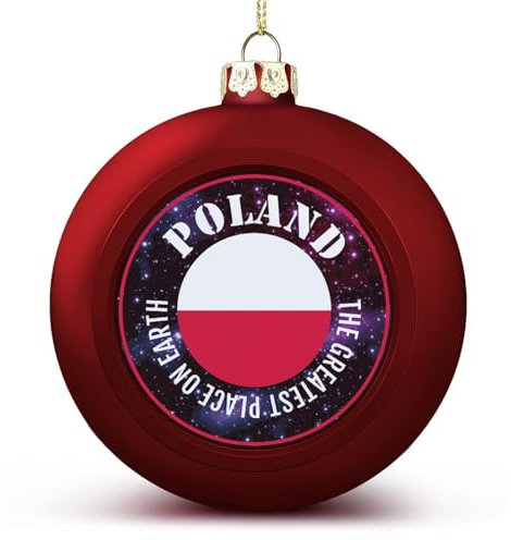 Polen Weihnachtskugel Ornament – Polen Flagge Ball Ornamente Nationen Flagge Hängende Ornamente Andenken Souvenir für Weihnachtsbaum Dekoration saisonale Urlaub Party Supplies