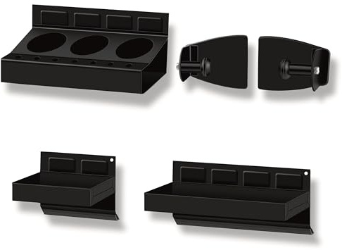 C&T 4-Piece Magnetic Toolbox Shelf, Tray and Holder Set, Magnetic Toolbox Tray Set, Tool Box for Cabinet Side Shelf Storage Van Workshop, Tool Organization and Storage