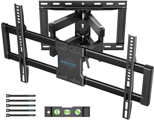 BONTEC Soporte TV Pared para Pantallas de 37-85 Pulgadas, Soporte de TV Movimiento Completo con Inclinación, Giro y Extensión, Soporte Pared TV para TVs hasta 60kg, MAX VESA 600x400mm