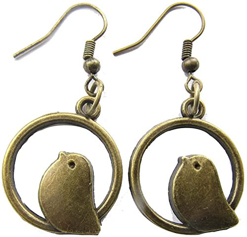 Bronze Vogel Ohrringe - Spatz - Schwalbe - Vogelschmuck - Einfache Alltagsohrringe Professional und Fashion