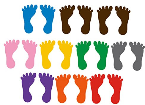 VICASKY 20 Pares De Pegatinas Para Pies Pegatinas De Huellas Para Niños Pegatinas De Huellas Coloridas Calcomanías De Huellas De Pvc Decoración Del Suelo Pegatinas De Huellas De