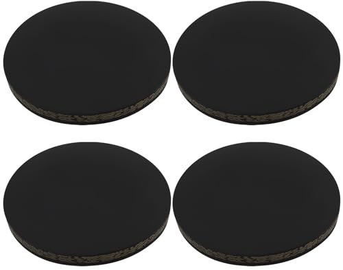 Create idea 4PCS 100mmx10mm Rubber Stamping Block Anti-Slip Shock Absorption Rubber Pads Round Rubber Block for Home Office Workshop, Black